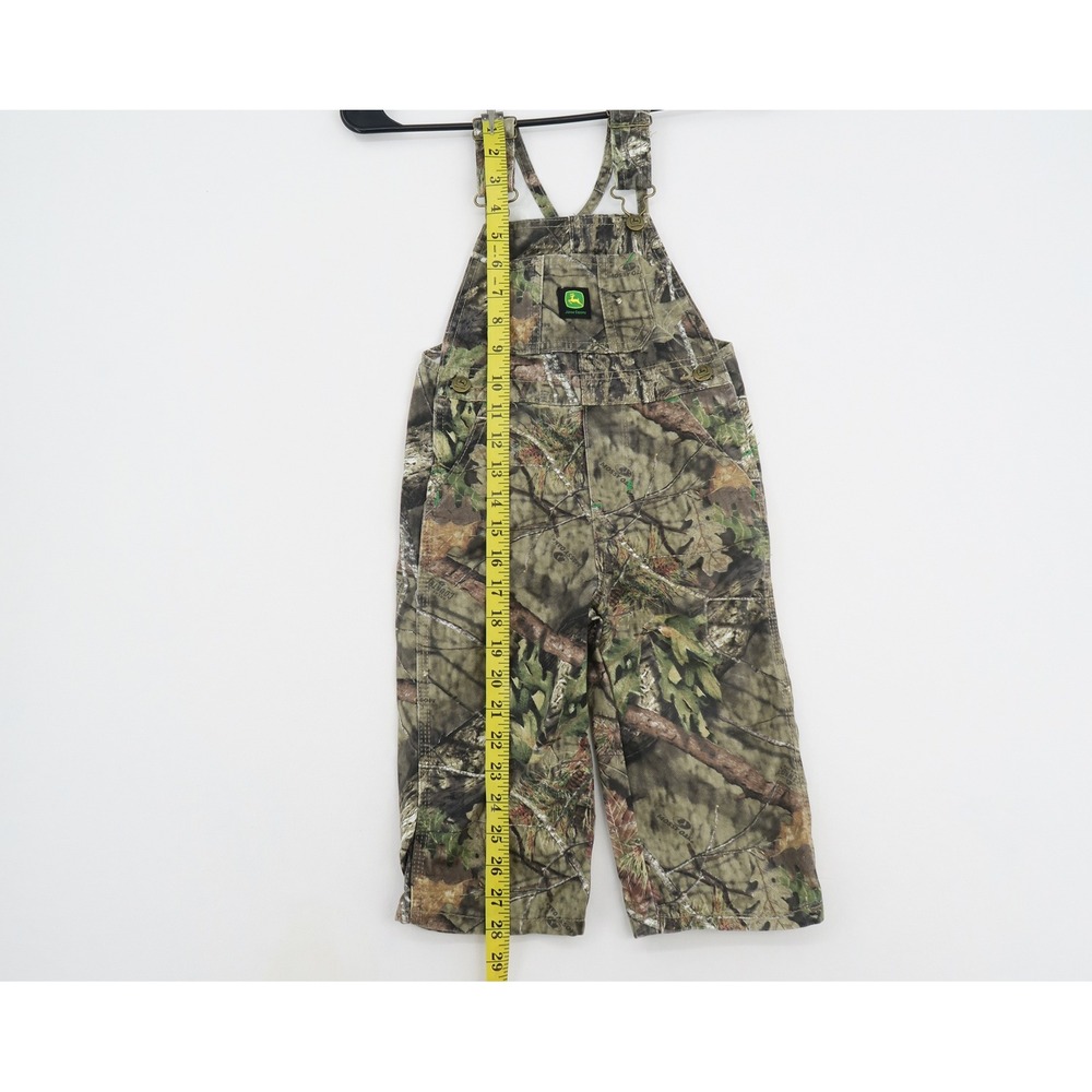 John Deere Mossy Oak Camouflage Overalls Toddler 2T Cotton Forest Camo Green - Picture 4 of 8